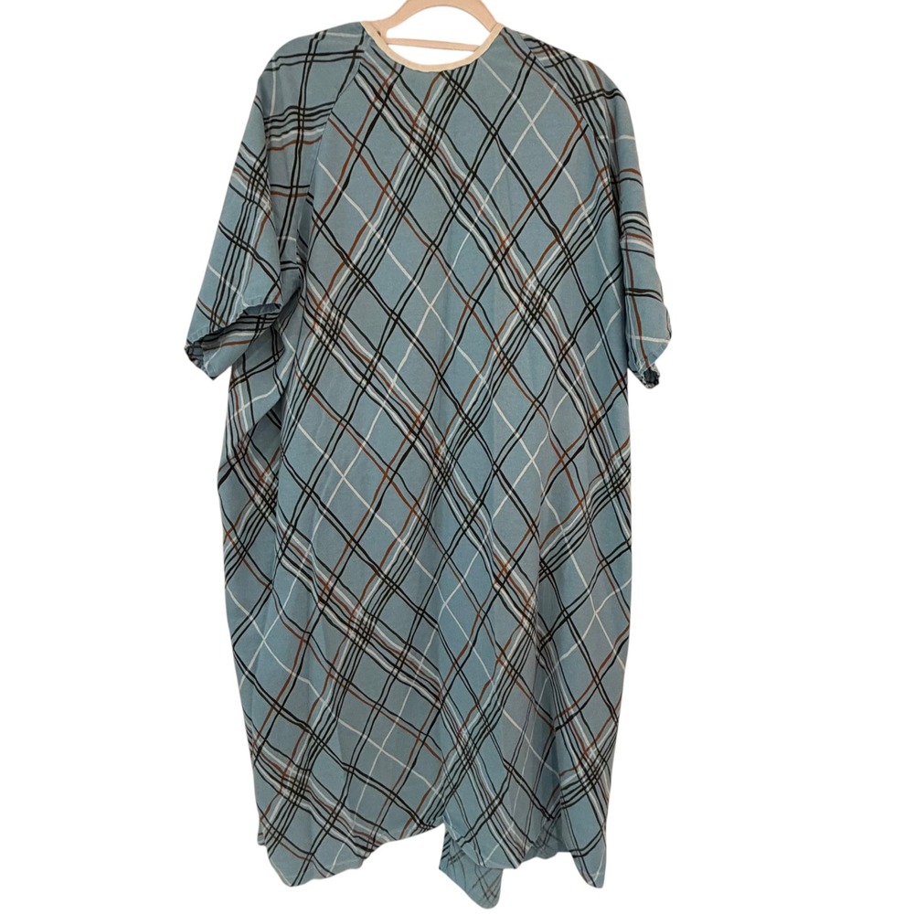 ADI Unisex Adult Hospital Gown Blue Plaid Halloween Cosplay Costume One Size